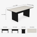 Ver imagem 4 de Mesa de Reunião Retangular Pé Painel 1800 mm - Linha Studio: Legno Crema/Preto