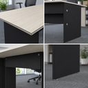 Ver imagem 3 de Mesa de Reunião Retangular Pé Painel 1800 mm - Linha Studio: Legno Crema/Preto