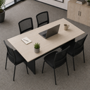 Ver imagem 2 de Mesa de Reunião Retangular Pé Painel 1800 mm - Linha Studio: Legno Crema/Preto