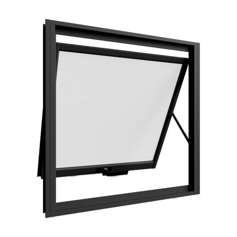 Janela Maxim-Ar sem Grade 100CMX60CM em Alumínio Preto com Vidro – Vitrolar