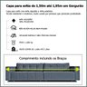 Protetor pra Sofá de 2 Lugares Retrátil e Reclinável em Gorgurão até 1,95m:Cinza - 3