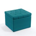 Ver imagem 3 de Kit 2 Poltronas Namoradeira Nina Rodapé e Capitonê com Puff Quasar Suede Azul Turquesa Aradecor