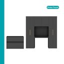 Ver imagem 4 de Guarda Roupa Casal 6 Portas 2 Gavetas Porto Preto com Escrivaninha