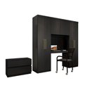 Ver imagem 3 de Guarda Roupa Casal 6 Portas 2 Gavetas Porto Preto com Escrivaninha