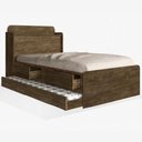Ver imagem 2 de Cama Tamires Solteiro 0,88cm com Auxiliar Castanho com Capitonê Bege - Cambel