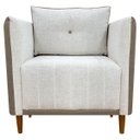 Ver imagem 3 de Kit 2 Poltronas Decorativas para Sala e Recepção Aviv Corino e Linho Premium Cores