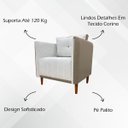 Ver mais imagens de Kit 2 Poltronas Decorativas para Sala e Recepção Aviv Corino e Linho Premium Cores