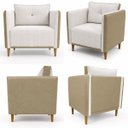 Ver imagem 6 de Kit 2 Poltronas Aviv para Sala Escritório Recepção Linho Premium Easy Clean Corino Premium Luxo