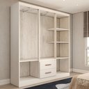 Ver imagem 5 de Guarda-roupa Casal Panamá 6 Portas 2 Gavetas Branco - Panorama Móveis