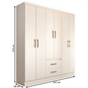Ver imagem 4 de Guarda-roupa Casal Panamá 6 Portas 2 Gavetas Branco - Panorama Móveis