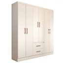 Ver imagem 3 de Guarda-roupa Casal Panamá 6 Portas 2 Gavetas Branco - Panorama Móveis