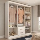 Ver imagem 2 de Guarda-roupa Casal Panamá 6 Portas 2 Gavetas Branco - Panorama Móveis
