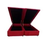Cama Box Baú King Bipartido Suede Vermelho Com Pistão A Gás - 1