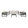 Kit Jogo de Sofás 5 Lugares + Chaise Redonda de 1,60 Cm em Corda Náutica e Alumínio Área Externa - 2
