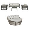 Kit Jogo de Sofás 5 Lugares + Chaise Redonda de 1,60 Cm em Corda Náutica e Alumínio Área Externa - 1