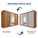 Ver imagem 7 de Guarda-Roupa Casal com 3 Portas de Correr e 6 Gavetas com Espelho 100% MDF Cinamomo Off-White Miami