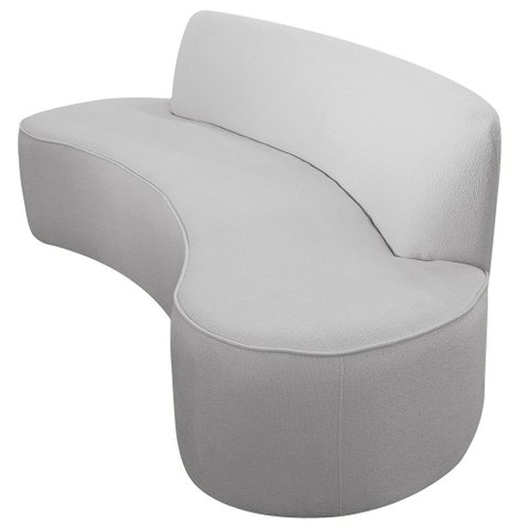 Sofá Orgânico 3 Lugares 210cm Mônaco Bouclé Cinza Claro - Nexta Casa