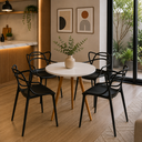 Ver imagem 2 de Conjunto Mesa de Jantar Redonda 70cm com 4 Cadeiras Allegra para Sala de Jantar Cozinha Área Gourmet