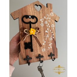 Porta-chaves de Parede Casinha Madeira Mdf - 3