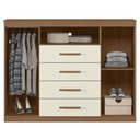 Ver imagem 5 de Cômoda Quarto 129cm 4 Gavetas 2 Portas Savana Jatobá/Areia S01 - Mpozenato