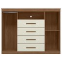 Ver imagem 7 de Cômoda Quarto 129cm 4 Gavetas 2 Portas Savana Jatobá/Areia S01 - Mpozenato