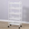 Carrinho Organizador Grande 5 Prateleiras Multiuso em Aço Casa Escritorio Salao Auxiliar Branco - 5