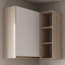 Ver imagem 2 de Armario Aereo de Canto 2 Portas 3 Nichos MDF 86x90 cm Kali 193661 Bianco Toq Branco Nicioli
