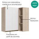 Ver imagem 4 de Armario Aereo de Canto 2 Portas 3 Nichos MDF 86x90 cm Kali 193661 Bianco Toq Branco Nicioli
