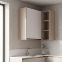 Ver imagem 6 de Armario Aereo de Canto 2 Portas 3 Nichos MDF 86x90 cm Kali 193661 Bianco Toq Branco Nicioli