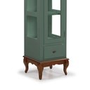 Ver imagem 3 de Cristaleira 1 Porta e Laterais em Vidro 3 Prateleiras 60110 Linz Móveis - Verde Musgo/Imbuia Glazer