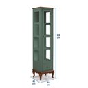 Ver imagem 4 de Cristaleira 1 Porta e Laterais em Vidro 3 Prateleiras 60110 Linz Móveis - Verde Musgo/Imbuia Glazer