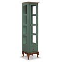 Ver imagem 1 de Cristaleira 1 Porta e Laterais em Vidro 3 Prateleiras 60110 Linz Móveis - Verde Musgo/Imbuia Glazer