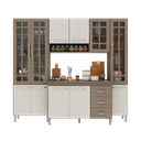 Ver imagem 2 de Armário de Cozinha Modulada Compacta Fidelitá Paris 4 Peças 225cm 11 Portas 3 Gavetas com Tampo