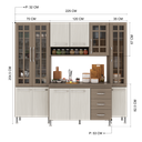 Ver imagem 5 de Armário de Cozinha Modulada Compacta Fidelitá Paris 4 Peças 225cm 11 Portas 3 Gavetas com Tampo