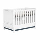 Ver imagem 2 de Berço 2 em 1 Multifuncional MDF Linha Luna Branco/Neve/Azul Petroleo