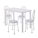 Ver imagem 2 de Conjunto Sala de Jantar Mesa Tampo MDP Roma 900 4 Cadeiras Tubulares Estofadas