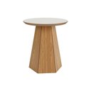 Ver imagem 5 de Kit com Mesa de Centro e Mesa Lateral Kit Sala 02 Mesas Auxiliares Redondo MDF Madeira Off White