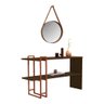 Jogo Espelho com Alça e Aparador Manchester Canela Bronze Castanheira - 1