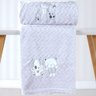 Cobertor Bebê Fluffy 110x90 com Aplique Bordado Gelo - 2
