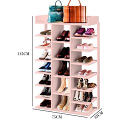 Sapateira Vertical Potente Lia em MDF Com Prateleira Rose - 3 Sapateira Vertical Potente Lia em MDF Com Prateleira Rose - 3