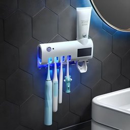 Suporte Dipenser com Esterilizador Uv Porta Escova e Pasta de Dentes - 5