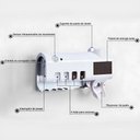 Ver imagem 3 de Suporte Dipenser com Esterilizador Uv Porta Escova e Pasta de Dentes