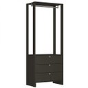 Ver imagem 2 de Módulo para Closet 1 Cabideiro 3 Gavetas Yes Preto