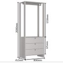Ver imagem 3 de Módulo para Closet 1 Cabideiro 3 Gavetas Yes Preto