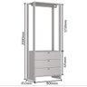 Módulo para Closet 1 Cabideiro 3 Gavetas Yes - 3