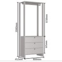 Ver imagem 3 de Módulo para Closet 1 Cabideiro 3 Gavetas Yes