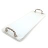 Bandeja Lavabo Sala Bandeja Vidro Branca c/ Alça 25x10cm - 4