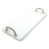 Bandeja Lavabo Sala Bandeja Vidro Branca c/ Alça 25x10cm - 1