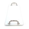 Bandeja Lavabo Sala Bandeja Vidro Branca c/ Alça 25x10cm - 5