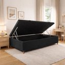 Ver imagem 1 de Base Baú Solteiro Suede Smart 88x188x35cm Preto